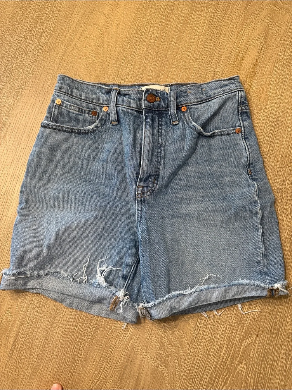 Madewell High Rise Mid Length Denim Shorts